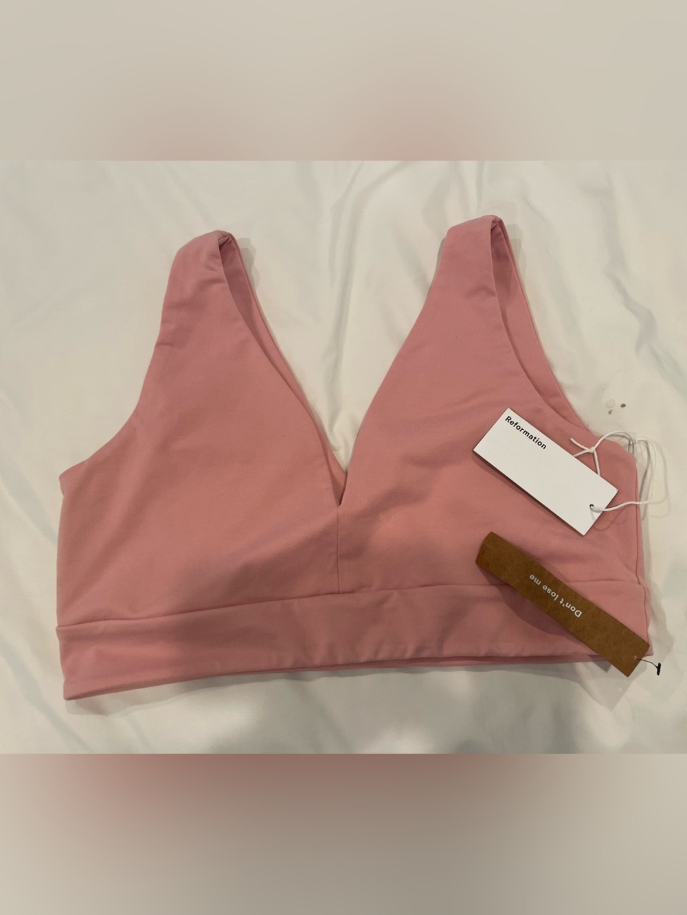 Reformation V-Neck Bralette in Dusty Rose